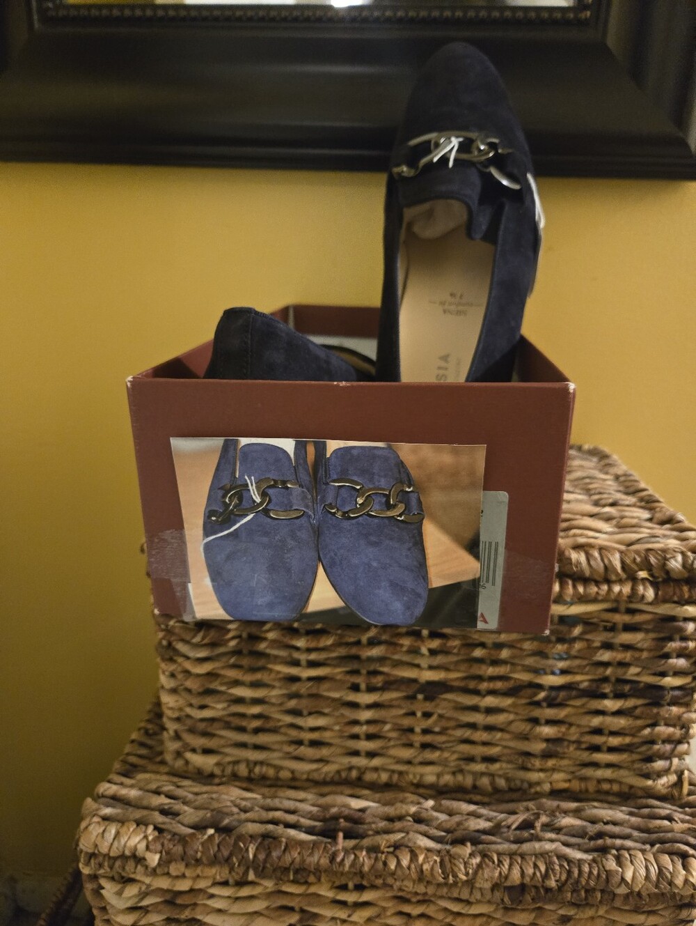 Hassia classic navy  Suede Loafers with Metal Bit
